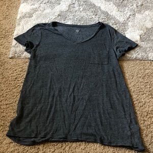 Gray cotton v neck